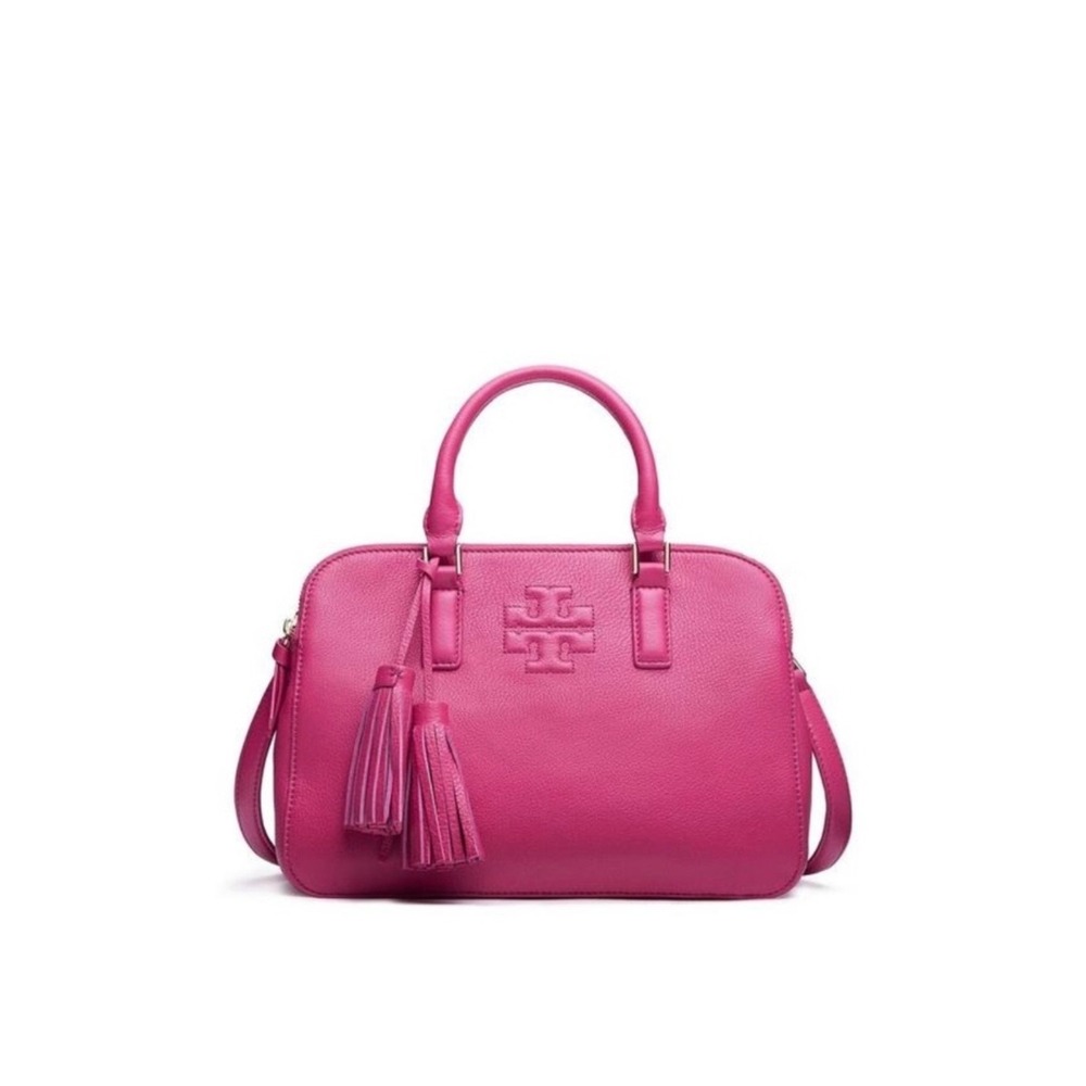 Tory Burch Thea Satchel in Pink Logo